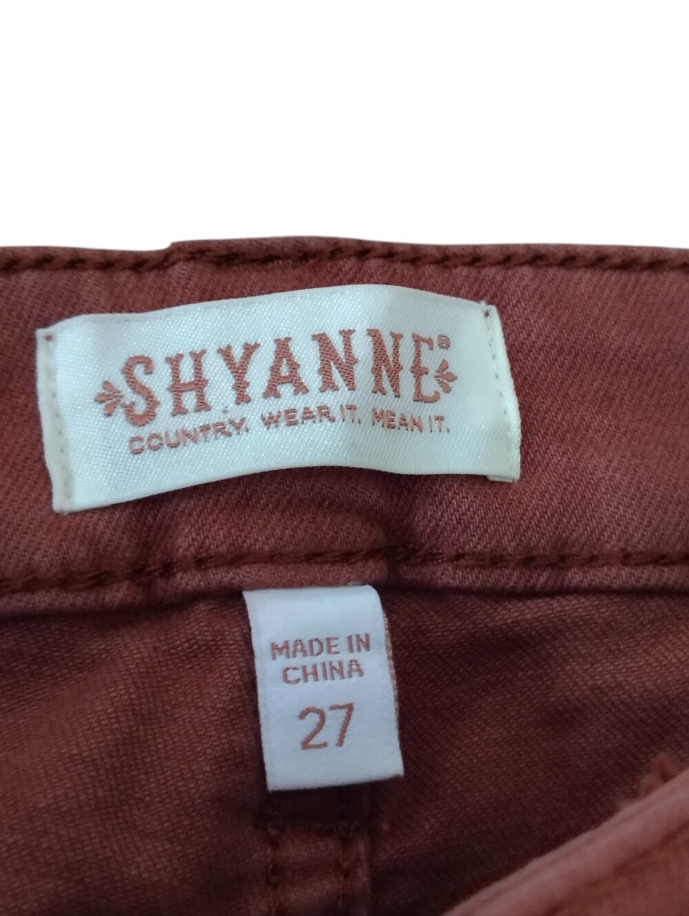 Shyanne Country Wear Rust Terracotta Petal Flare Jeans 27x30 Boho Western Tulip - Picture 10 of 11